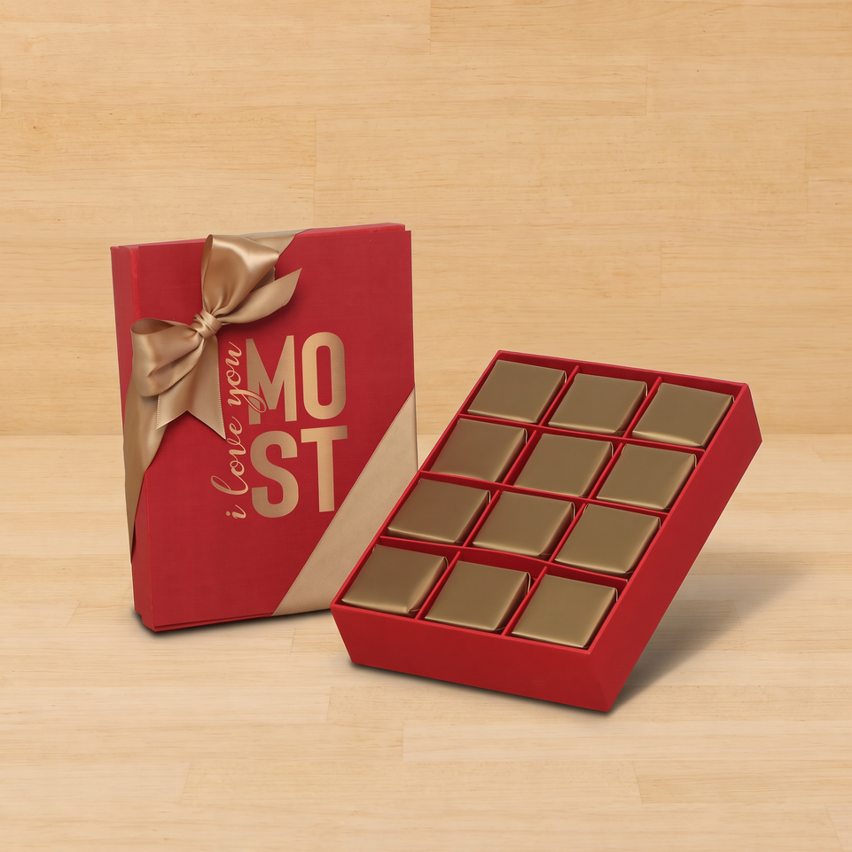 I love you most designed 12P premium chocolate gift box