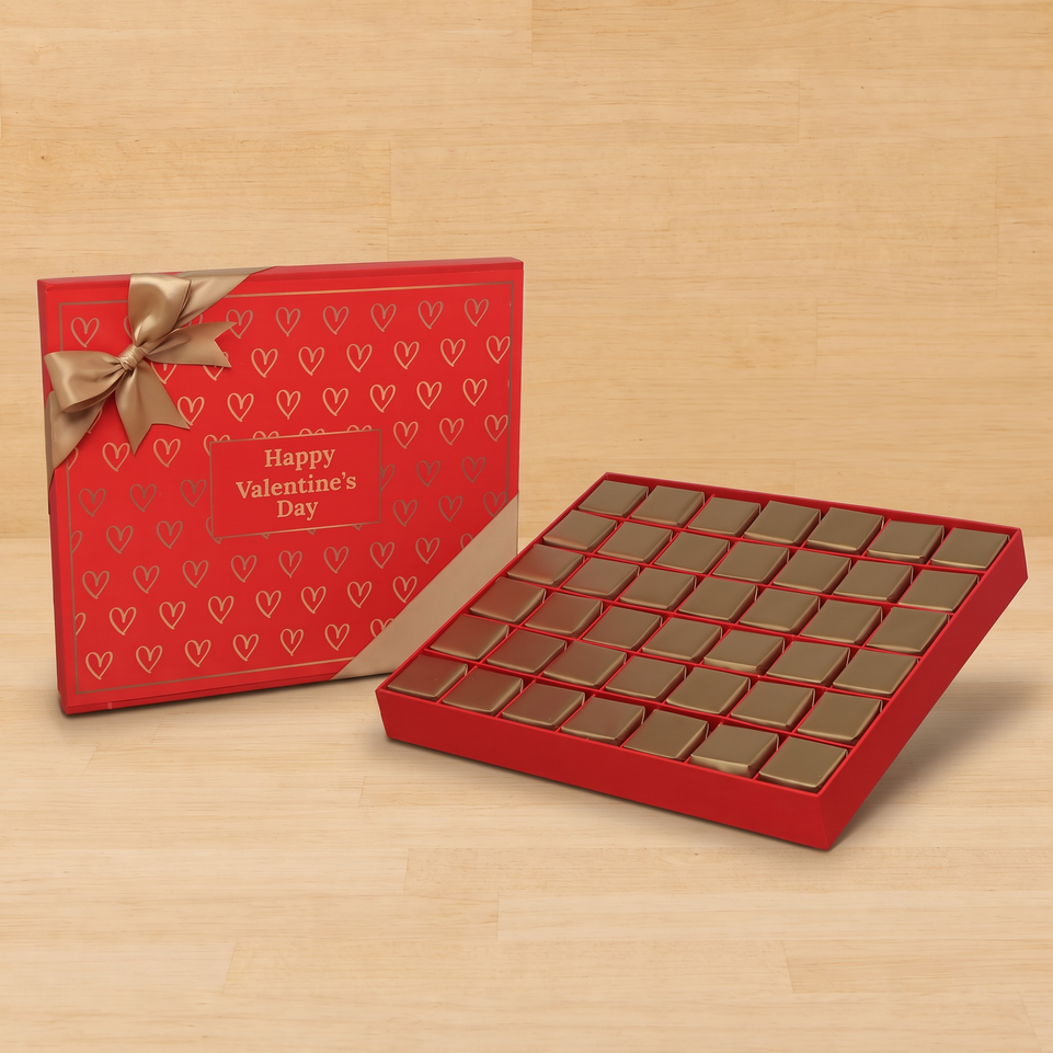 Happy Valentine's Day outline heart designed 42P premium chocolate gift box