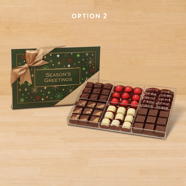 Season's greetings design premium chocolate gift acrylic box
