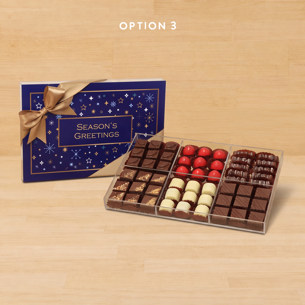 Season's greetings design premium chocolate gift acrylic box
