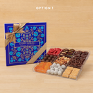 Happy Diwali festival of lights festive design premium chocolate and sweets gift acrylic box