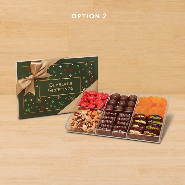 Season's greetings design premium chocolate and sweets gift acrylic box