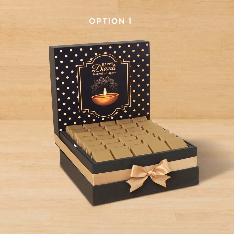 Happy Diwali festival of lights designed premium chocolate hamper