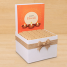 Happy diwali golden candle designed premium chocolate large hamper