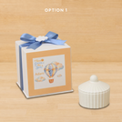 Set of 20 boxes baby boy ribbed umbrella gypsonite trinket with acrylic cloud in hard box giveaway