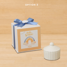 Set of 20 boxes baby boy ribbed umbrella gypsonite trinket with acrylic cloud in hard box giveaway