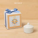 Set of 20 boxes baby boy ribbed umbrella gypsonite trinket with acrylic cloud in hard box giveaway