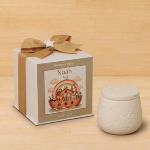 Baby boy gypsonite jar with white sta...