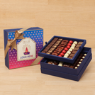 Corporate customized happy diwali festival of lights colorful candle ornament designed premium chocolate 2-layer hard box