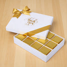 "Thank you" sun streak designed 12-piece premium chocolate hard box