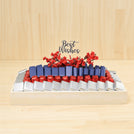 Best wishes orchid decorated chocolate medium leather tray