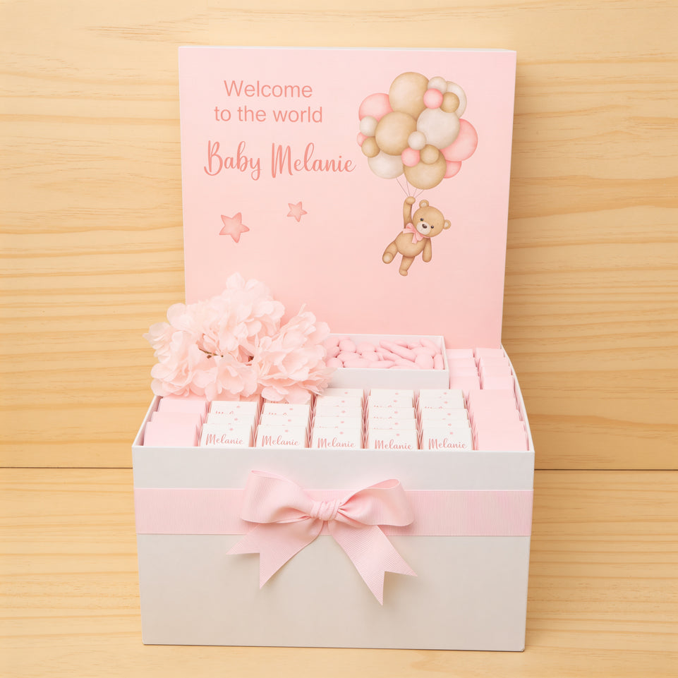 Baby girl teddy designed premium chocolate extra large hamper