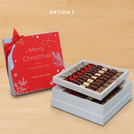 Corporate customized merry christmas designed premium chocolate 2-layer hard box