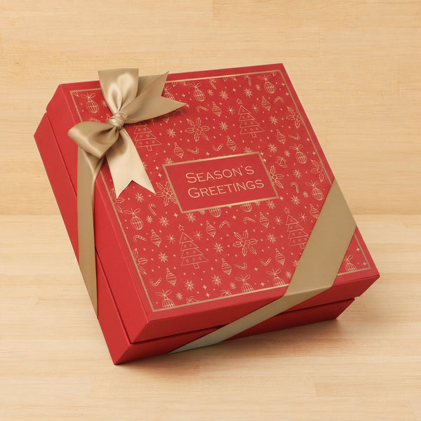Season's greetings Christmas designed premium chocolate hard box
