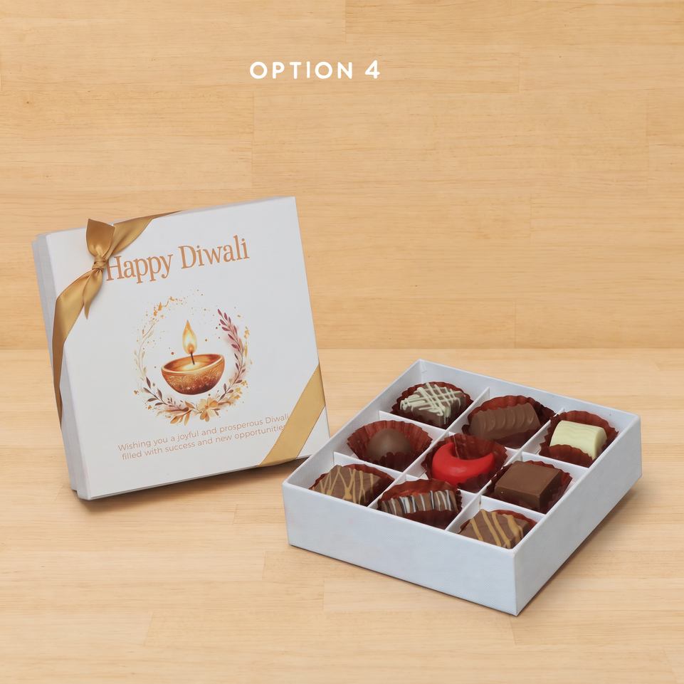 Happy diwali floral candle designed premium chocolate 9P hard box