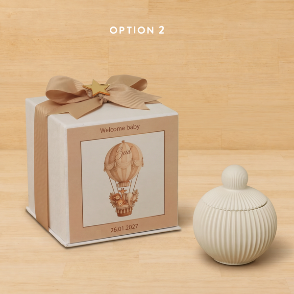 Set of 20 boxes baby boy ribbed ceramic trinket with gold star acrylic in hard box giveaway