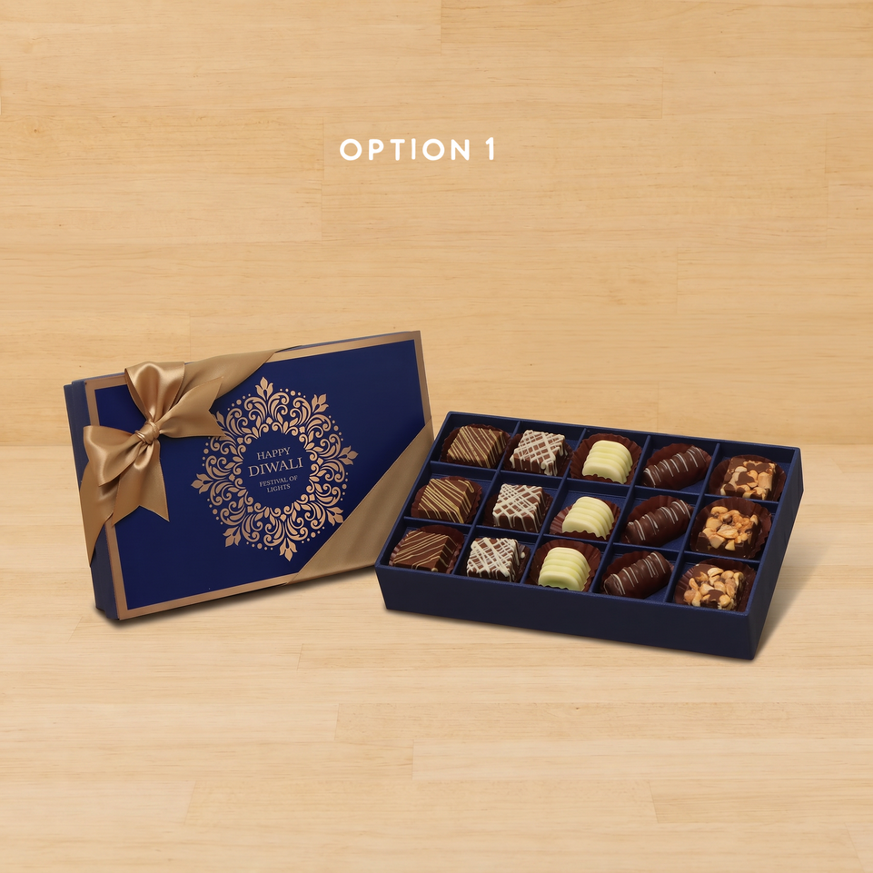 Happy Diwali Festival of Lights ornament designed premium chocolate 15P hard box