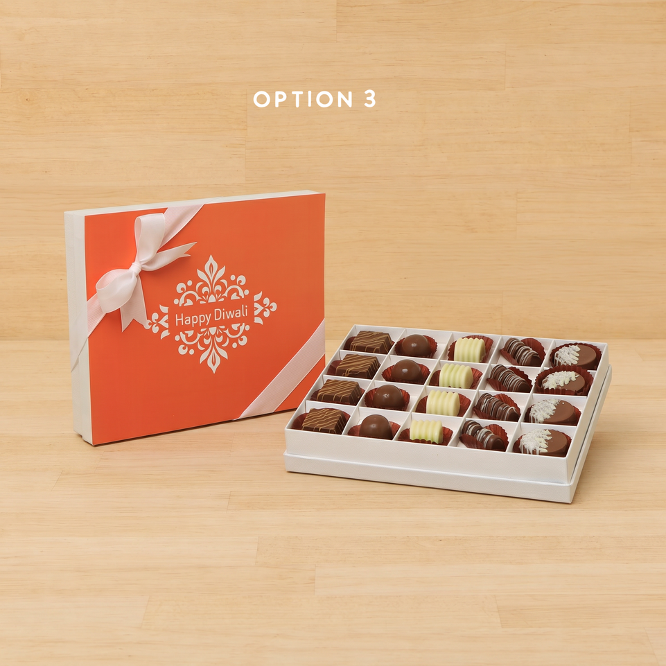 Happy Diwali ornament designed premium chocolate 20P hard box