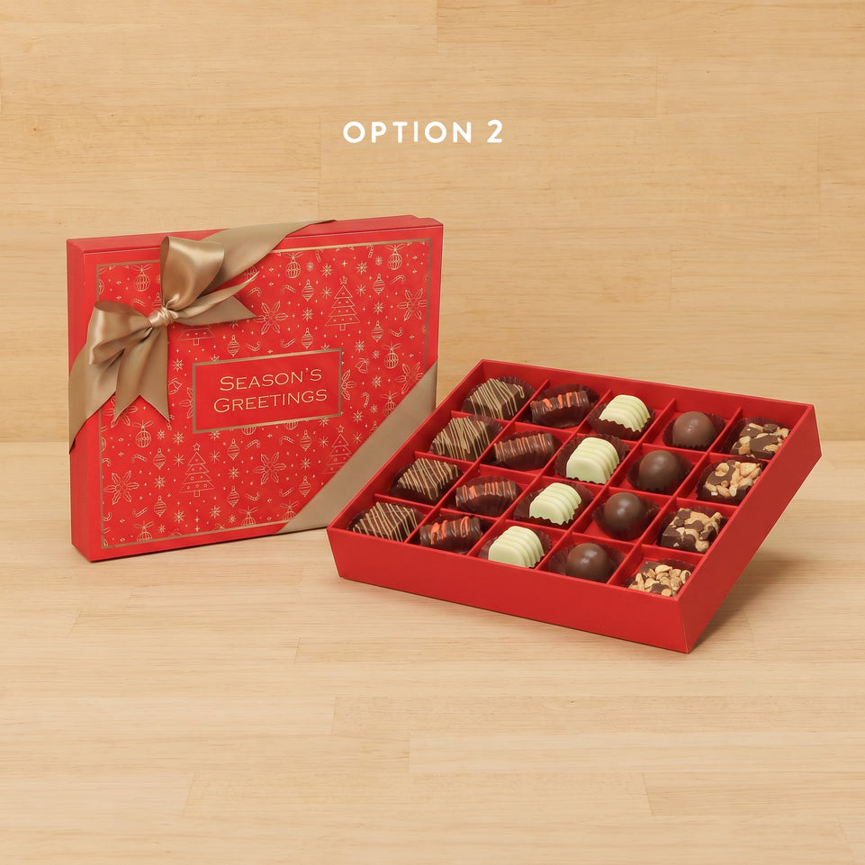 Season's greetings Christmas designed premium chocolate 20P hard box