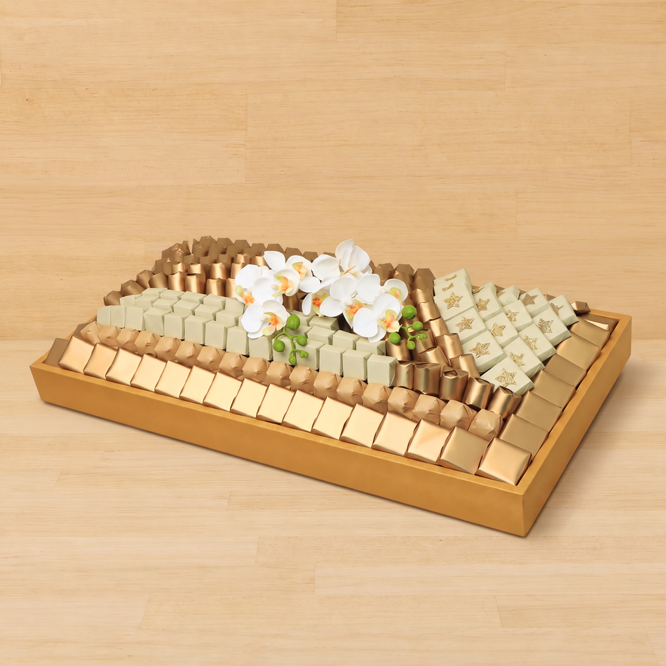 Premium chocolate large leather tray
