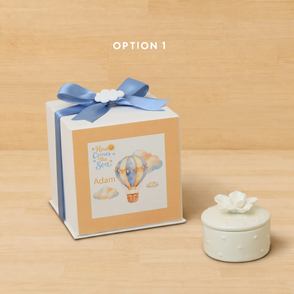 Set of 20 boxes baby boy white rose f...