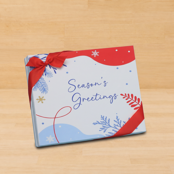 Season's greetings designed premium chocolate 20p hard box