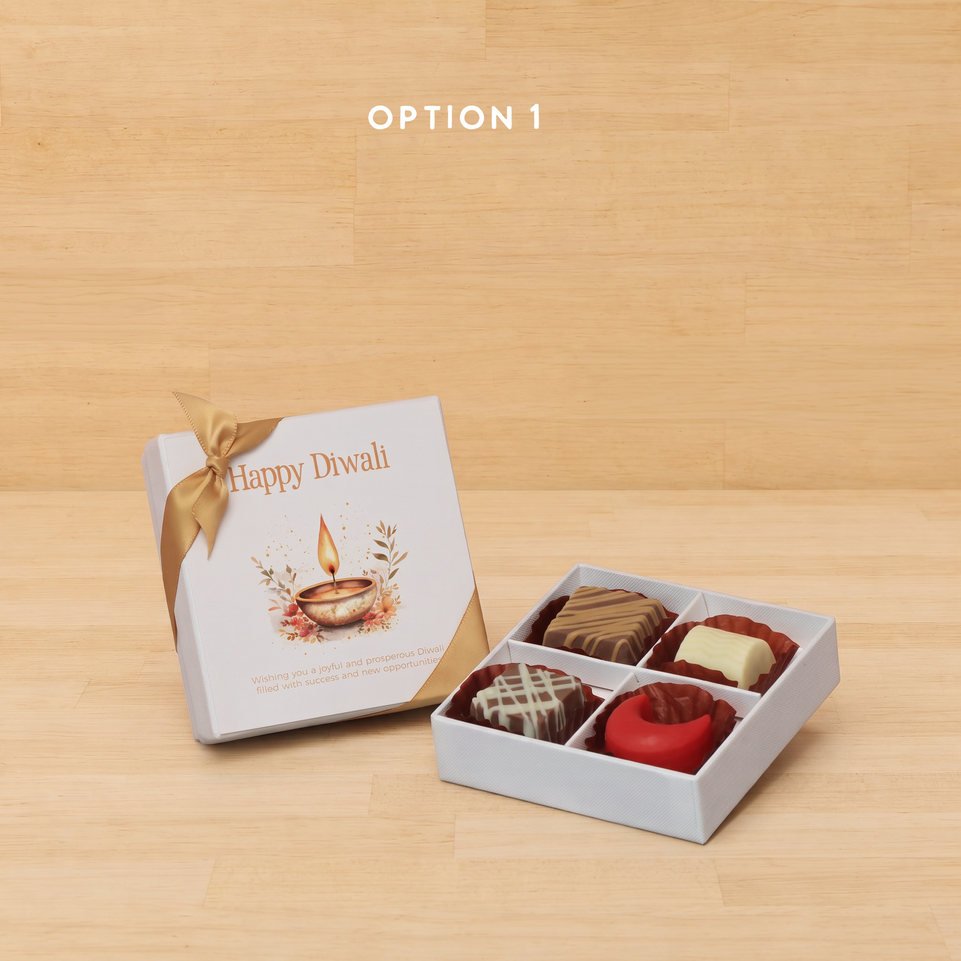 Set of 15 Happy diwali floral candle designed premium chocolate 4P hard box