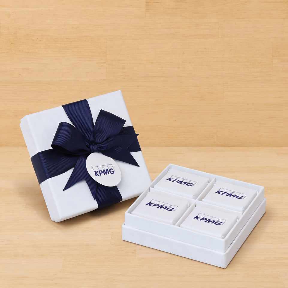 Set of 15 Corporate Branded 4-piece chocolate hard box