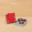 Set of 15 corporate customized merry christmas designed premium chocolate 4p hard box