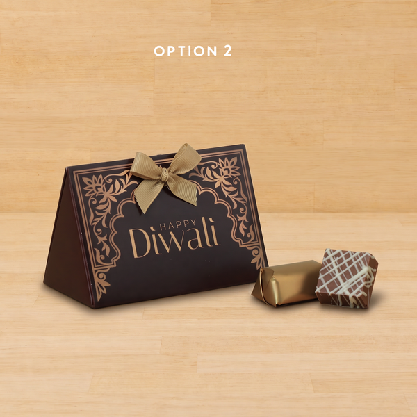 Set of 20 Happy diwali customized with premium chocolate triangle box
