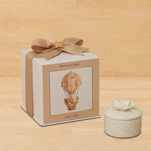 Set of 20 boxes baby boy white rose f...