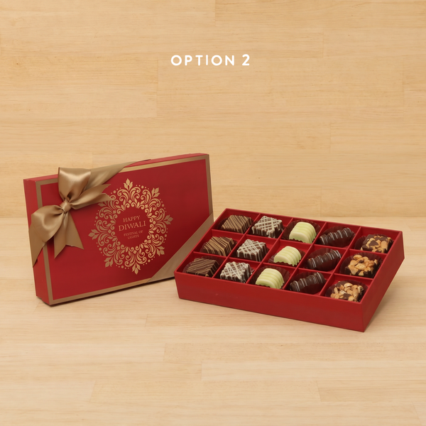 Happy Diwali Festival of Lights ornament designed premium chocolate 15P hard box