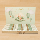Baby boy hot air balloon designed sage green premium chocolate large leather tray