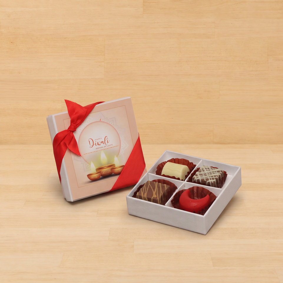 Set of 15 Festival of lights diwali designed premium chocolate 4P hard box