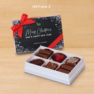 Set of 8 Merry Christmas snow flakes designed premium chocolate 6 piece hard box