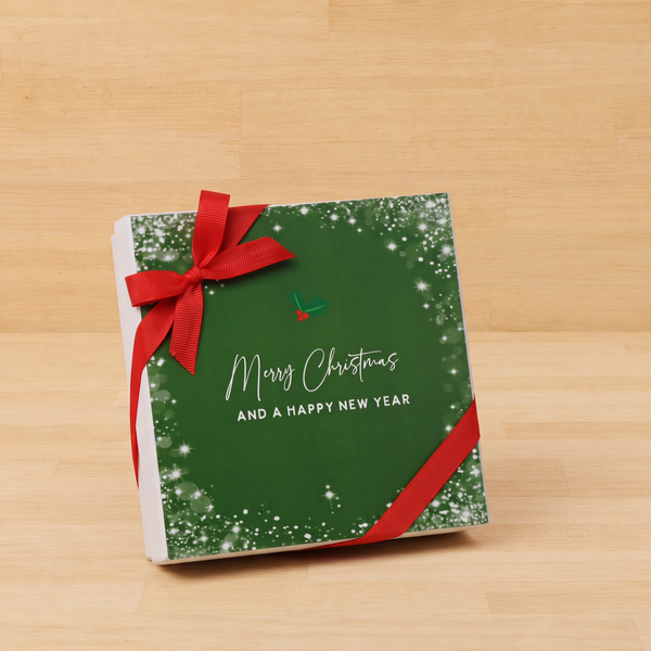 Merry christmas snow flakes designed premium chocolate 9 piece hard box