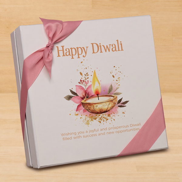 Happy diwali floral candle lights designed premium chocolate 2-layer hard box