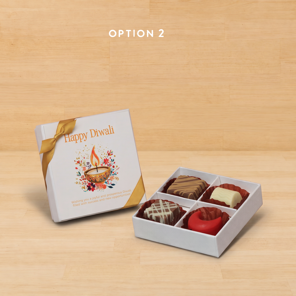 Set of 15 Happy diwali floral candle designed premium chocolate 4P hard box
