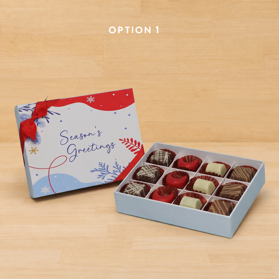 Season's greetings designed premium chocolate 12P hard box
