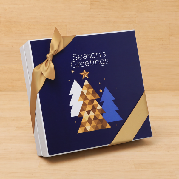 Season's greeting designed premium chocolate 2-layer hard box