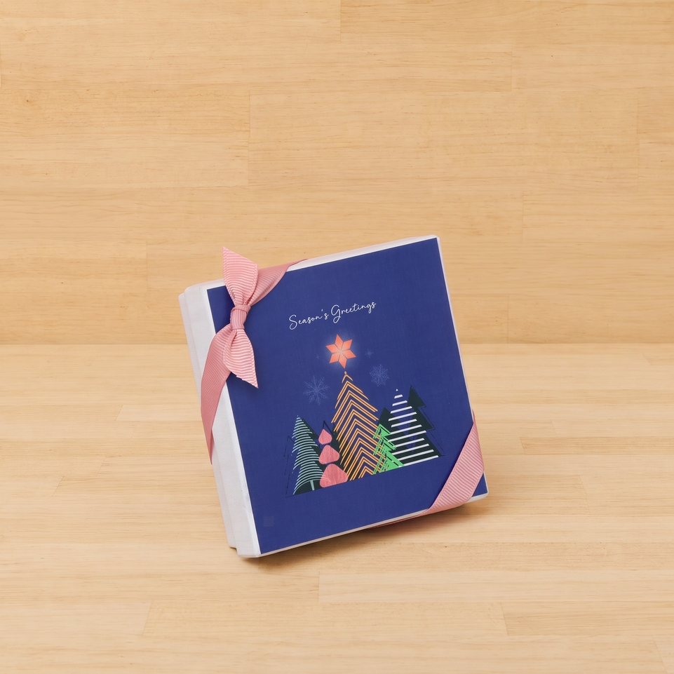 Set of 15 Customized Season's greetings designed premium chocolate 4P hard box