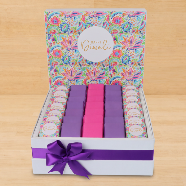 Happy diwali floral pattern designed premium chocolate large hamper