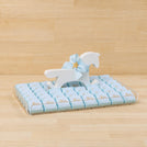 Customized baby boy chocolate medium acrylic tray with a wooden horse design
