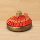 Happy Diwali Mosque candle designed with premium chocolate round metal tray