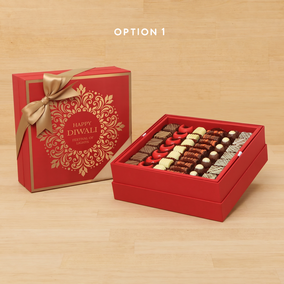 Happy Diwali Festival of Lights ornament designed premium chocolate hard box