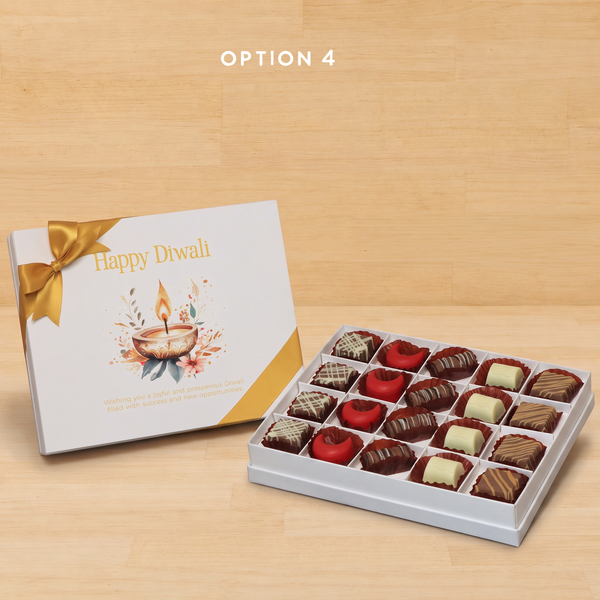 Happy Diwali floral candle designed premium chocolate 20P hard box