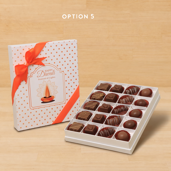 Happy Diwali festival of lights designed premium chocolate 20P black hard box