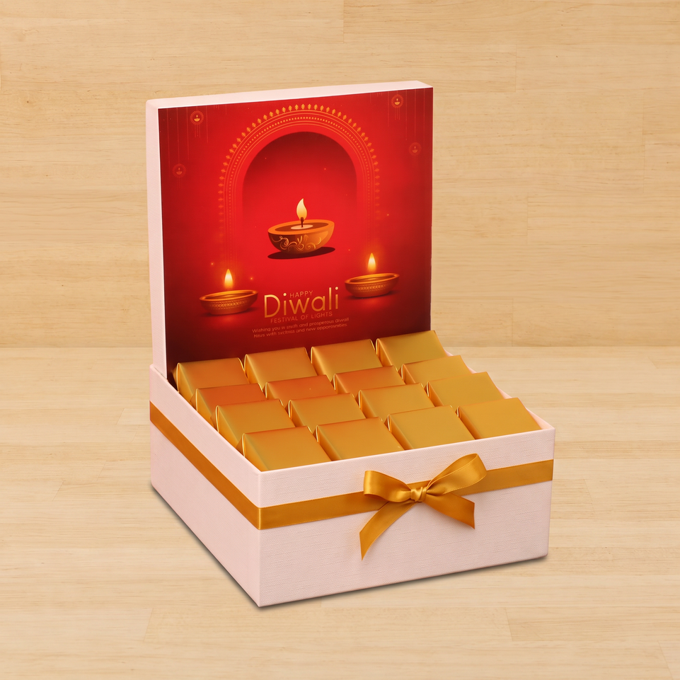 Happy Diwali candle lights designed premium chocolate medium hamper