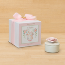 Set of 20 boxes baby girl pink rose flower trinket with gold star acrylic in hard box giveaway