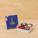 Set of 15 Customized Season's greetings designed premium chocolate 4P hard box